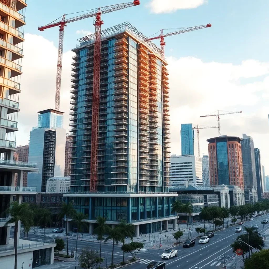 Construction site in Alabama with new buildings