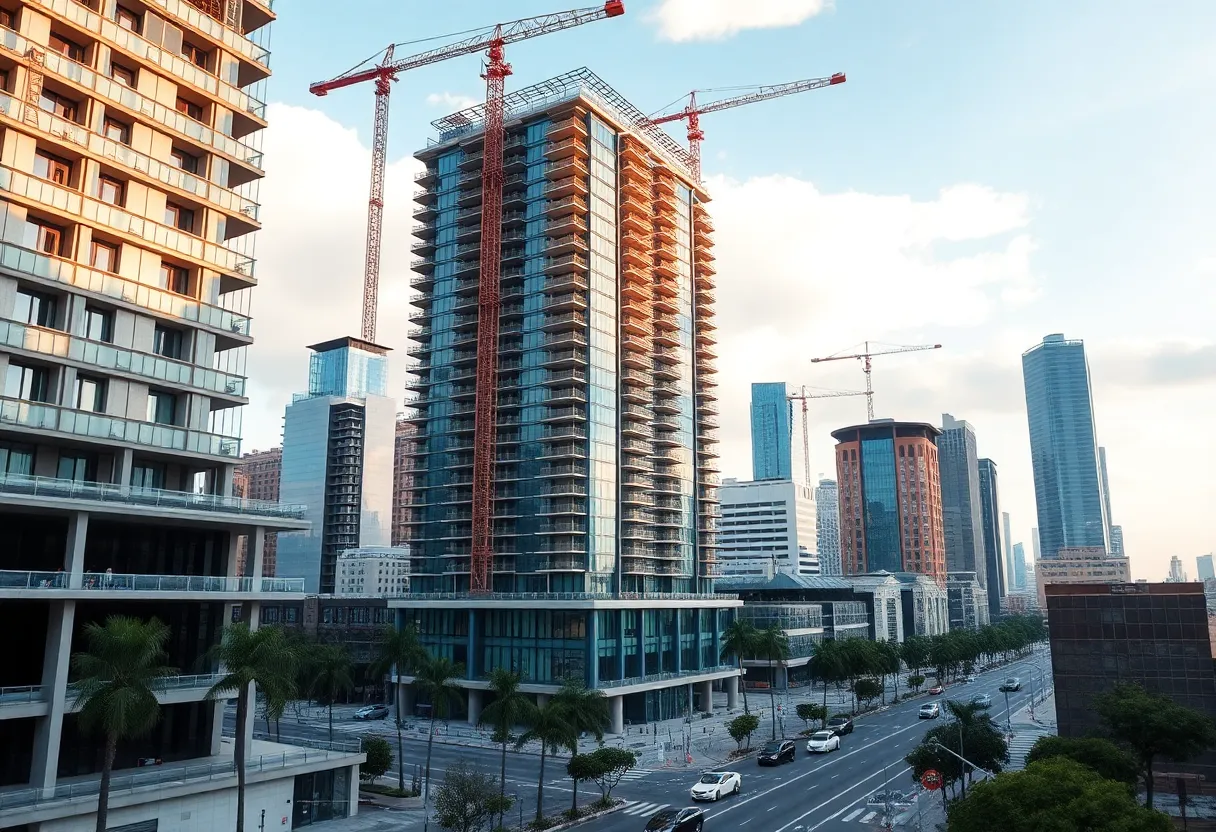Construction site in Alabama with new buildings
