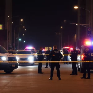 Police officers responding to a standoff in Huntsville