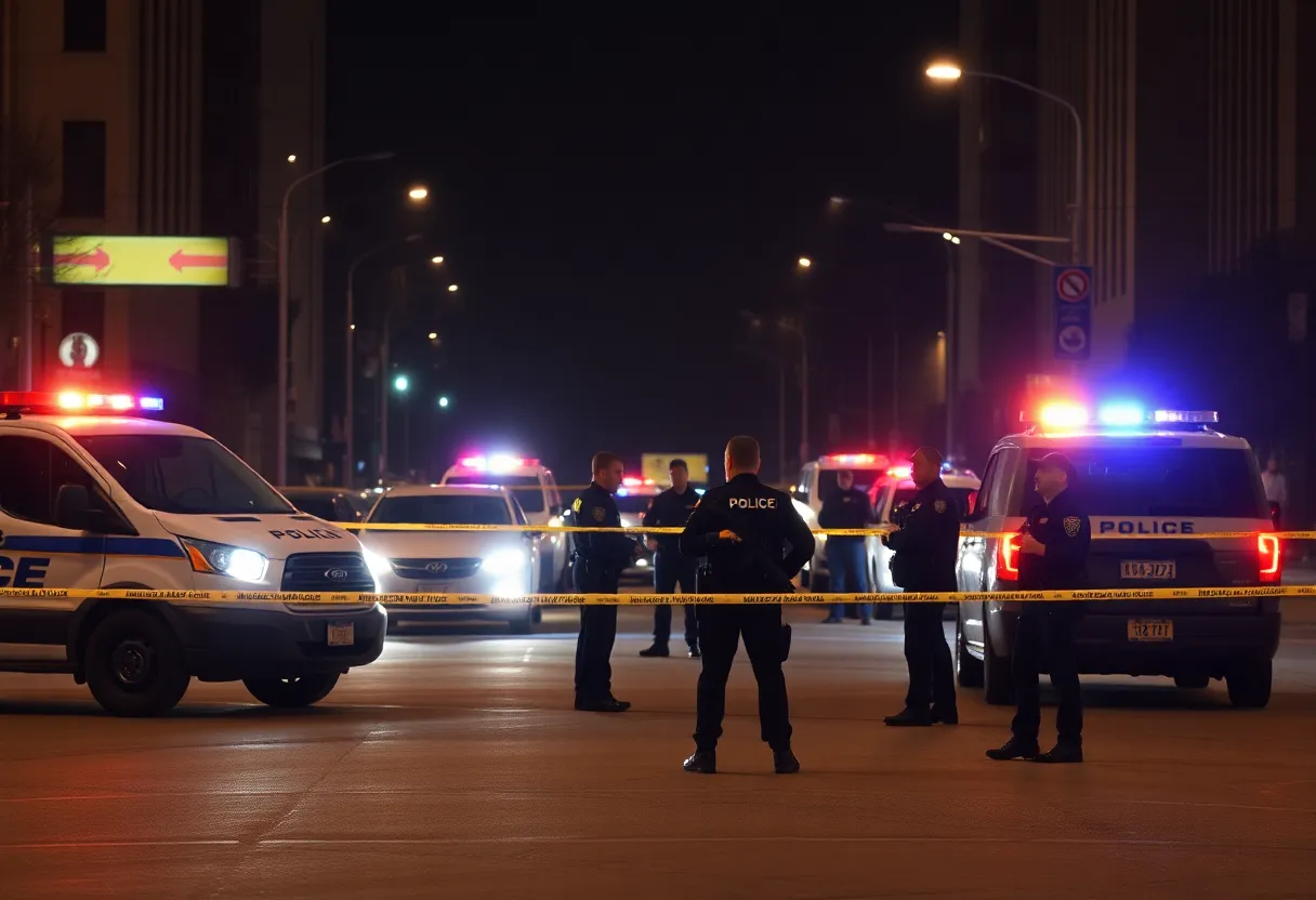 Police officers responding to a standoff in Huntsville