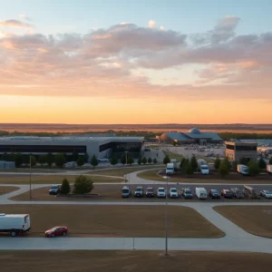 Redstone Arsenal view showcasing military and technological facilities in Huntsville, Alabama.