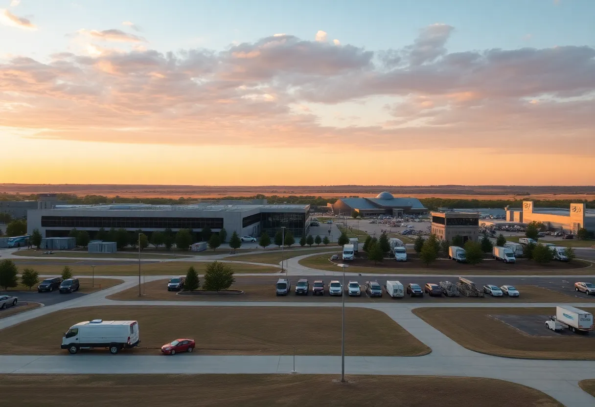 Redstone Arsenal view showcasing military and technological facilities in Huntsville, Alabama.
