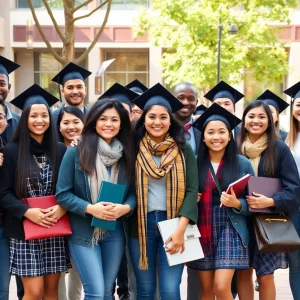 Students celebrating scholarships and educational achievements