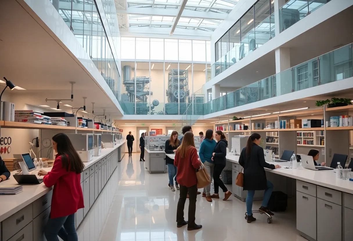 Exterior view of the new engineering facility at the University of Alabama at Birmingham