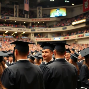 Students celebrating graduation at the University of Alabama