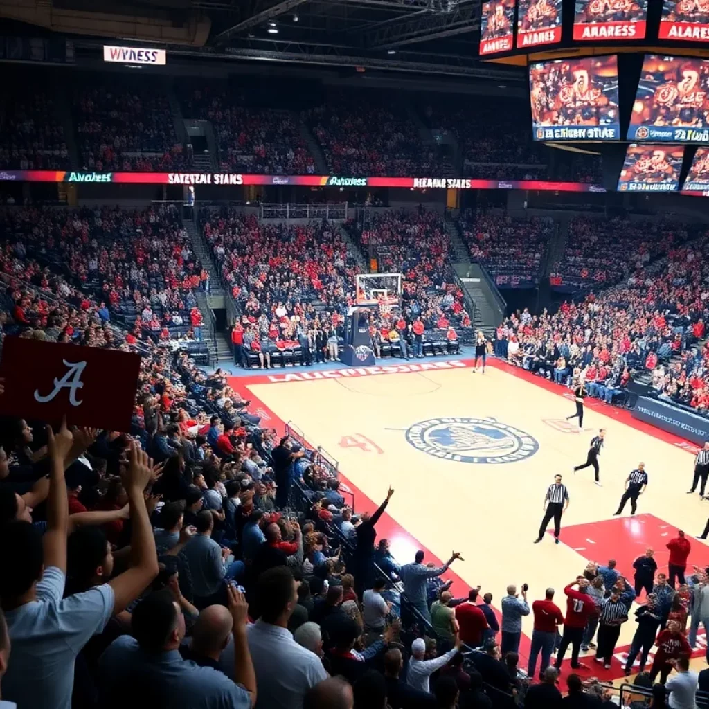 Alabama basketball team playing against Kennesaw State