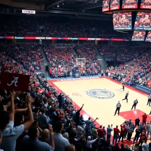 Alabama basketball team playing against Kennesaw State