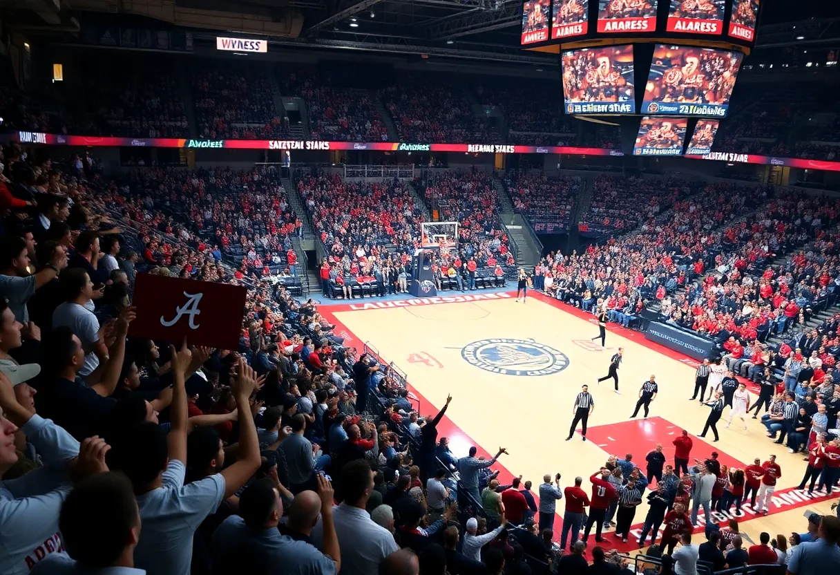 Alabama basketball team playing against Kennesaw State