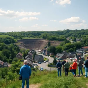 Community members protesting near a quarry in Belle Mina, Indiana