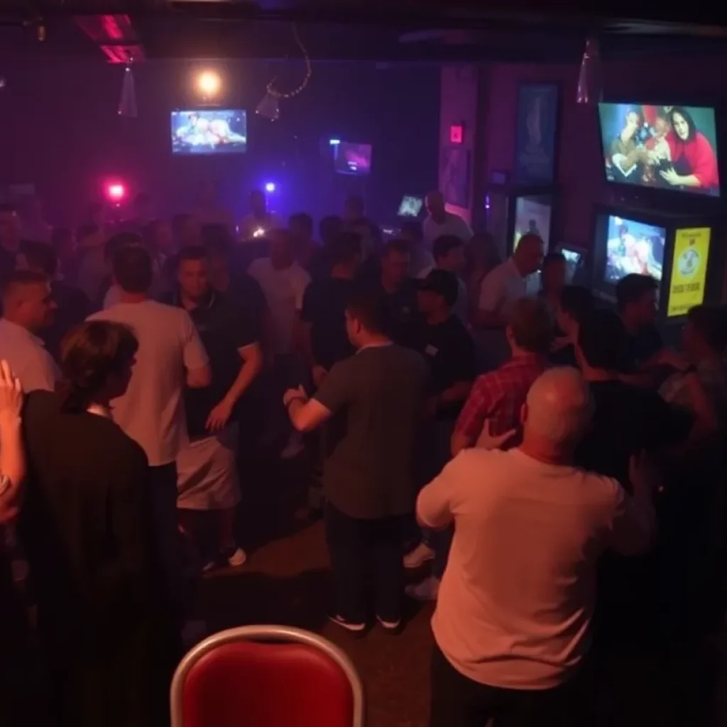Scene of chaos inside a Brooklyn lounge during a shooting incident.