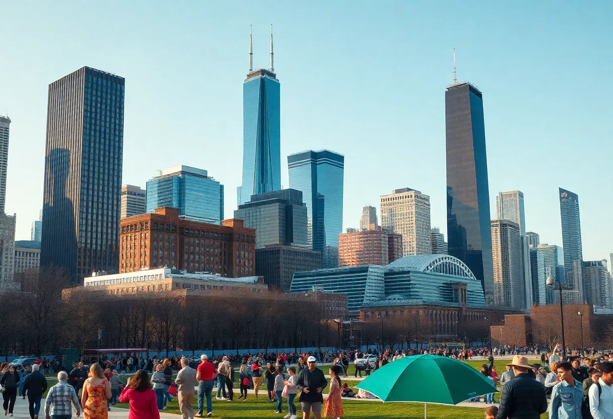 Vibrant Chicago community activities without military presence