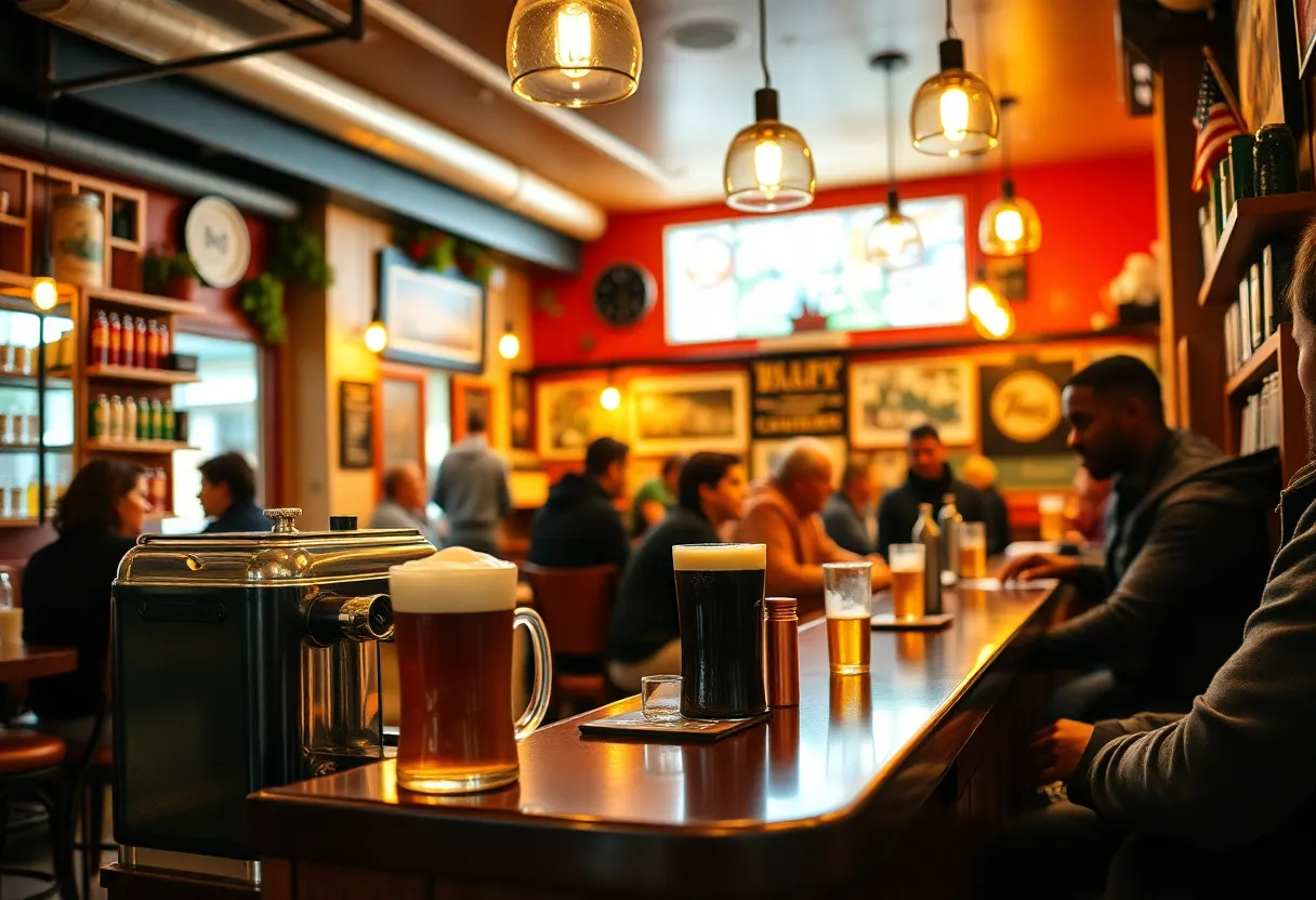 A cozy café in Huntsville serving coffee and beer