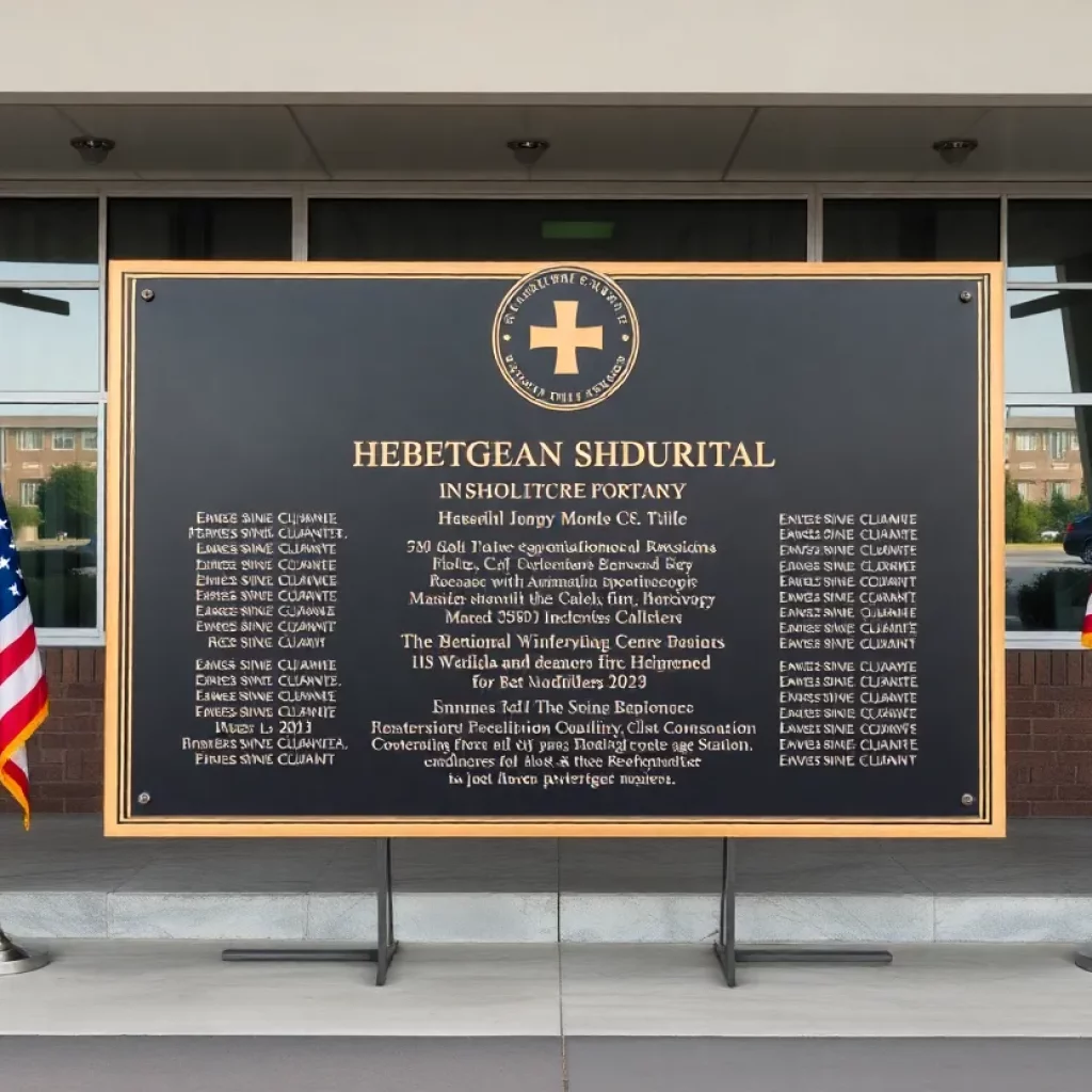 Plaque honoring Col. Ola Lee Mize at the VA clinic