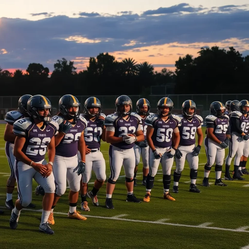 Columbia High School football team preparing for the game
