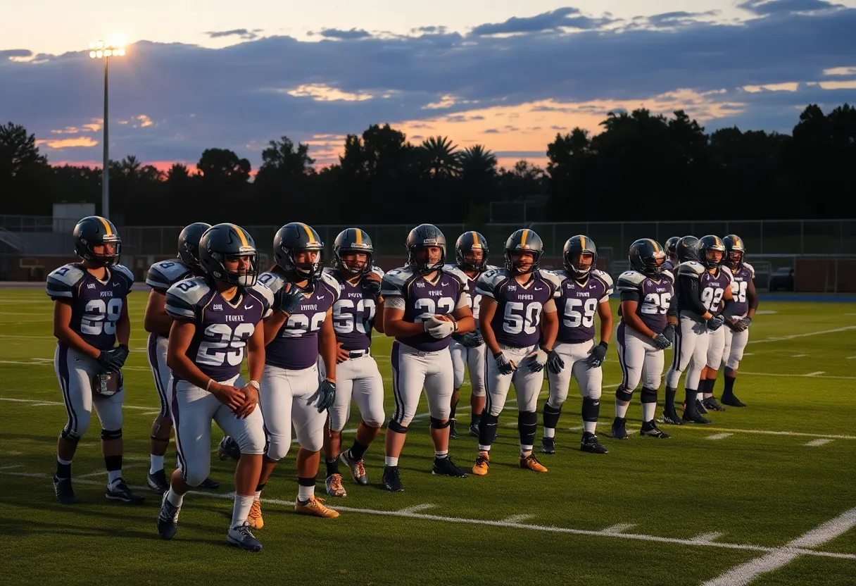 Columbia High School football team preparing for the game