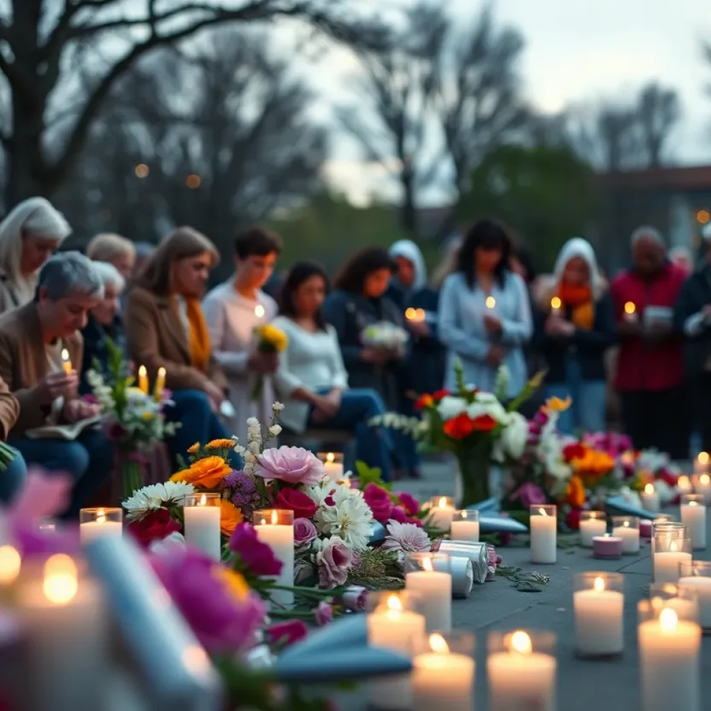 Community gathering in remembrance of Annette Marie Sundholm