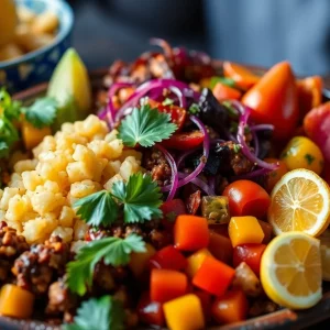 A colorful spread of Creole dishes symbolizing heritage and resilience.