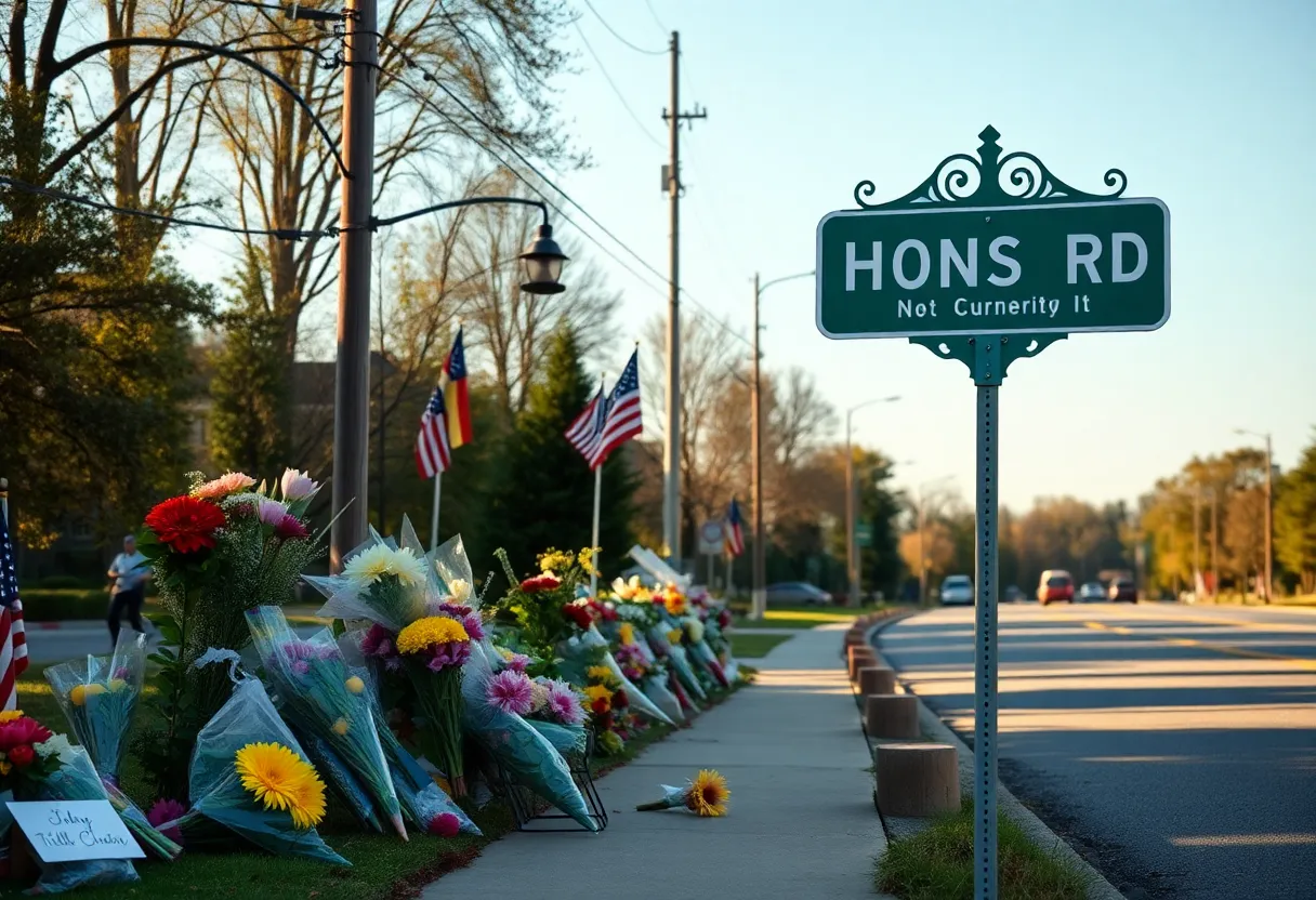 Commemorative sign for Danny Randolph along Albert Gallatin Road