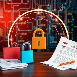 Illustration representing data security and management issues