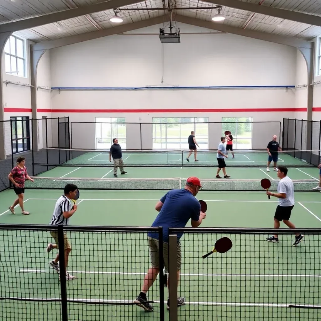 Players enjoying pickleball at Dill Dinkers facility