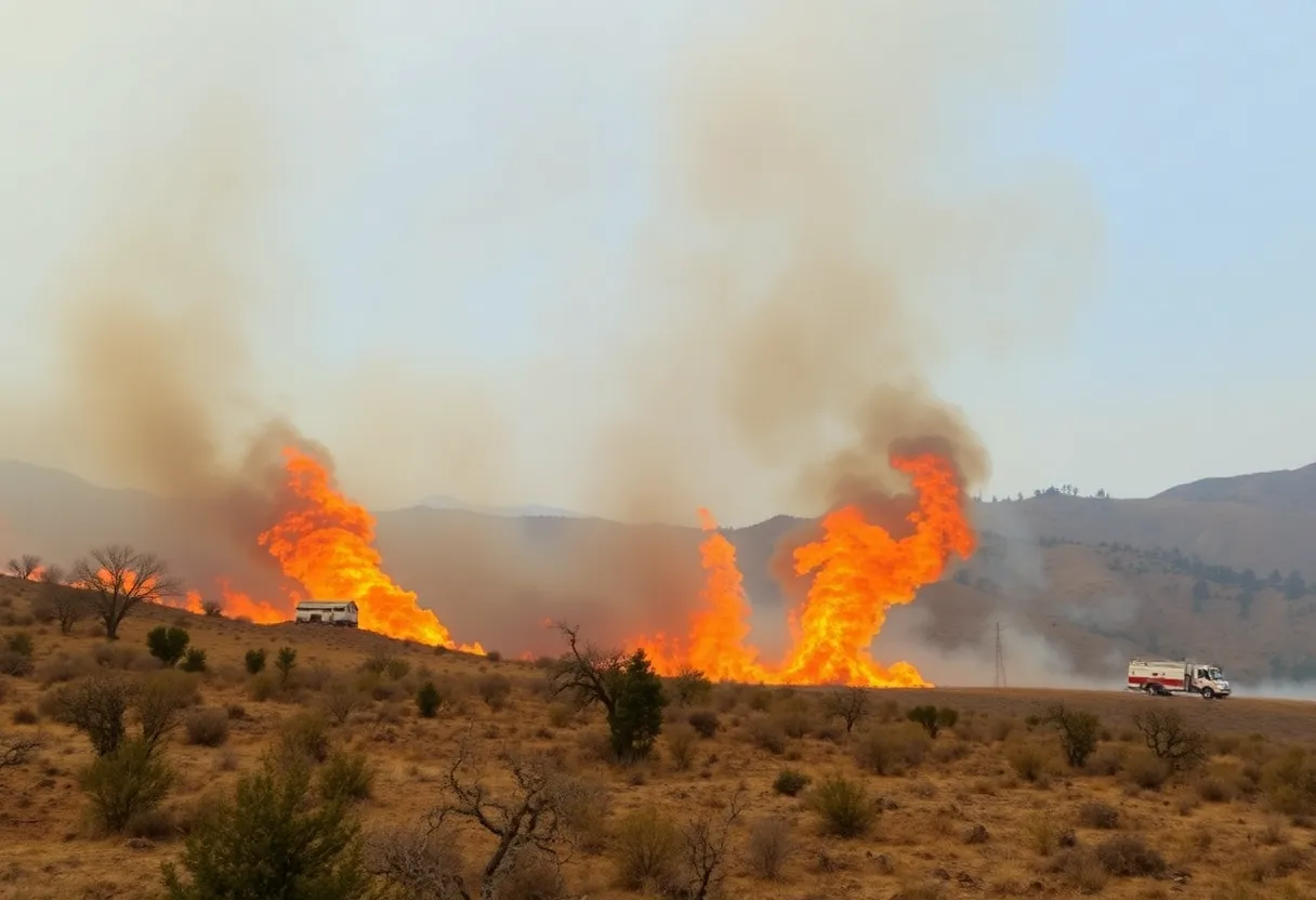 Firefighters battling the Pickett Fire in rugged Napa County terrain.