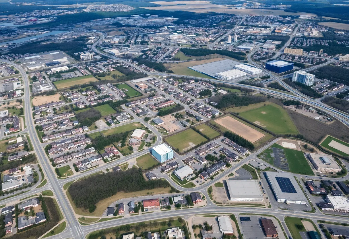 Aerial view of Huntsville's proposed annexation area for development.