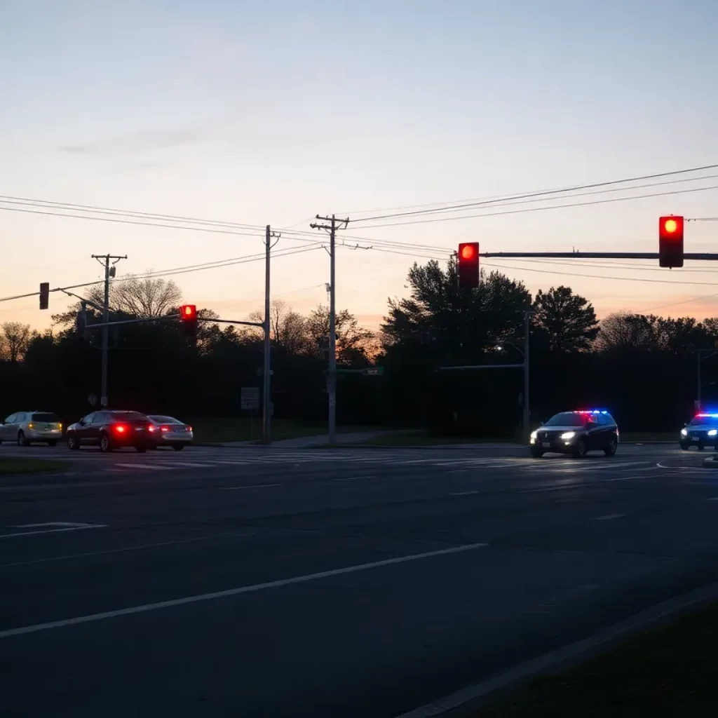 Emergency services responding to a crash on Blake Bottom Road