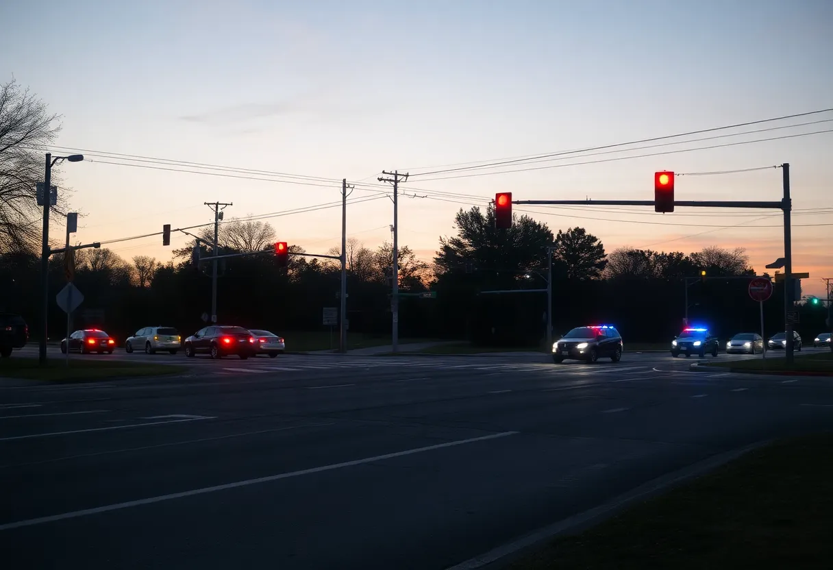 Emergency services responding to a crash on Blake Bottom Road