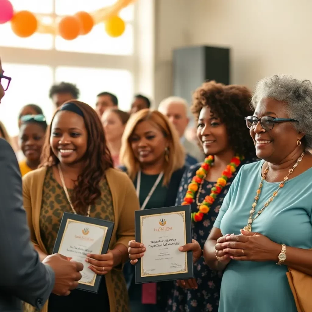 Community champions receiving awards at Huntsville ceremony