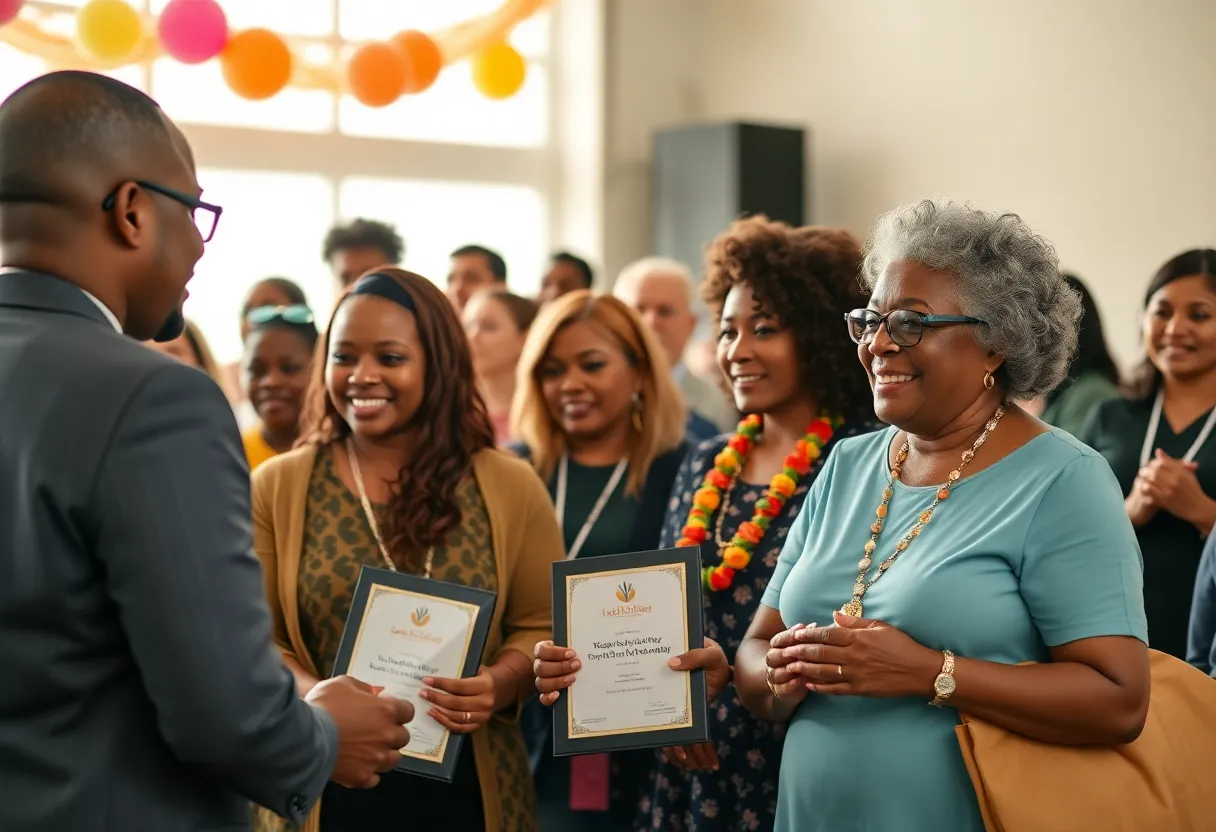 Community champions receiving awards at Huntsville ceremony