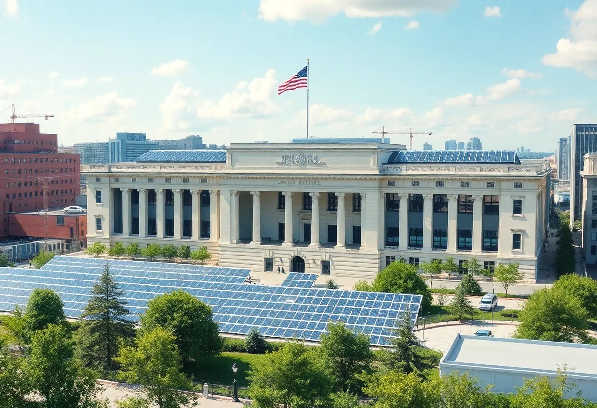 Image of federal building showcasing energy efficiency technologies