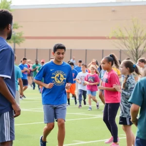 Students participating in athletic events at Huntsville High School