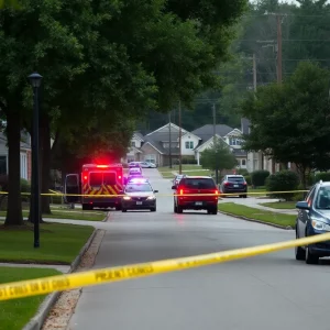 Police respond to a domestic incident in a quiet Huntsville neighborhood