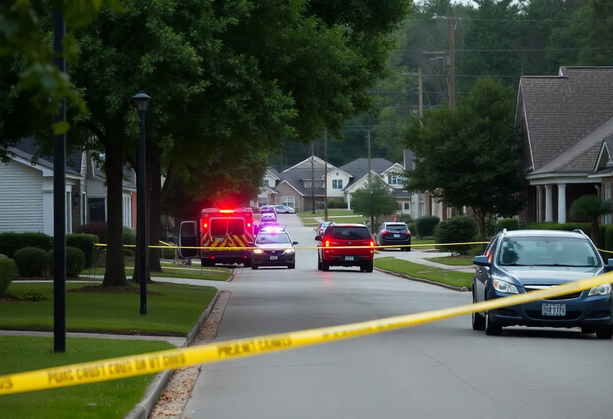 Police respond to a domestic incident in a quiet Huntsville neighborhood