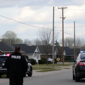 Scene of police activity in a residential area after an accidental shooting incident.