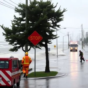 Flooding in New Jersey due to Hurricane Erin