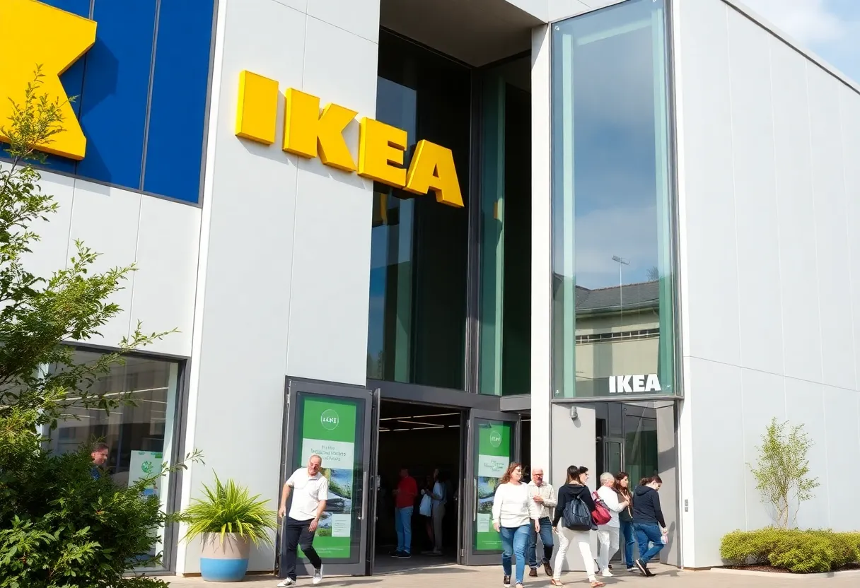 Exterior view of the new IKEA store in Huntsville, Alabama