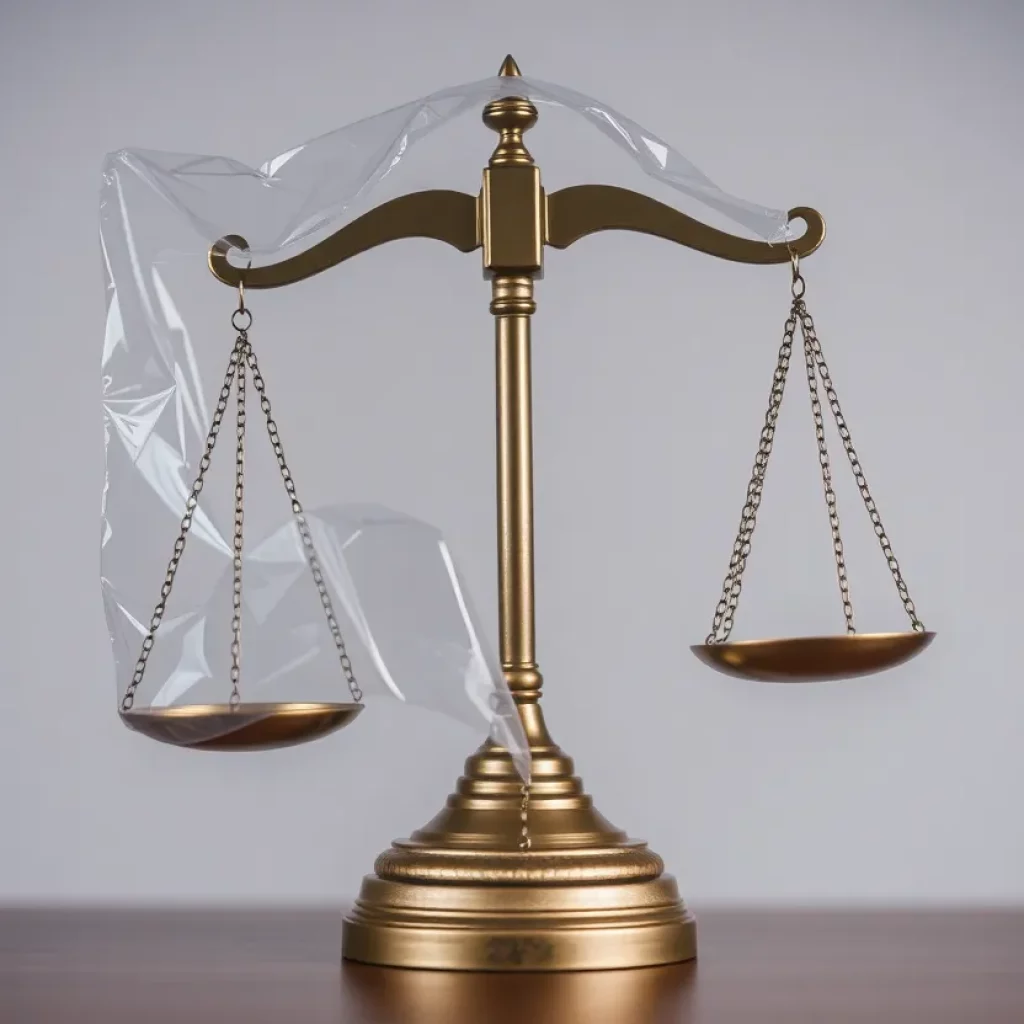 Conceptual art symbolizing justice and transparency