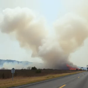 Brush fire near Honoapiʻilani Highway in Kaanapali