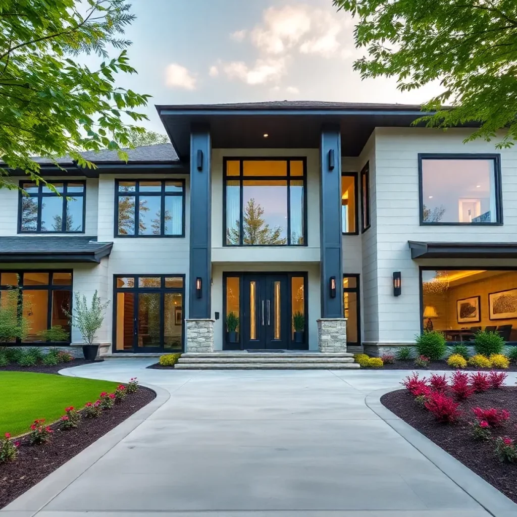 A luxury home in Huntsville with modern architecture