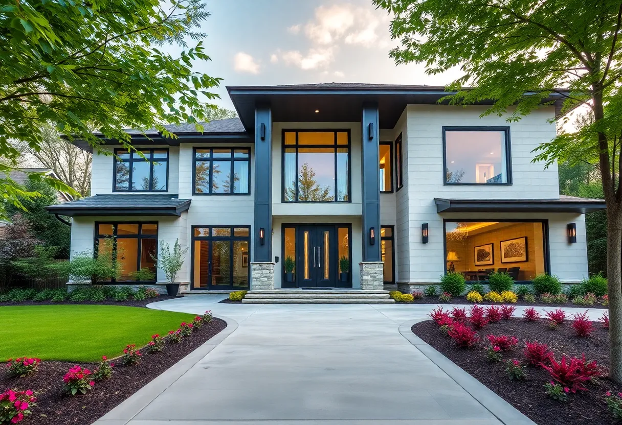 A luxury home in Huntsville with modern architecture