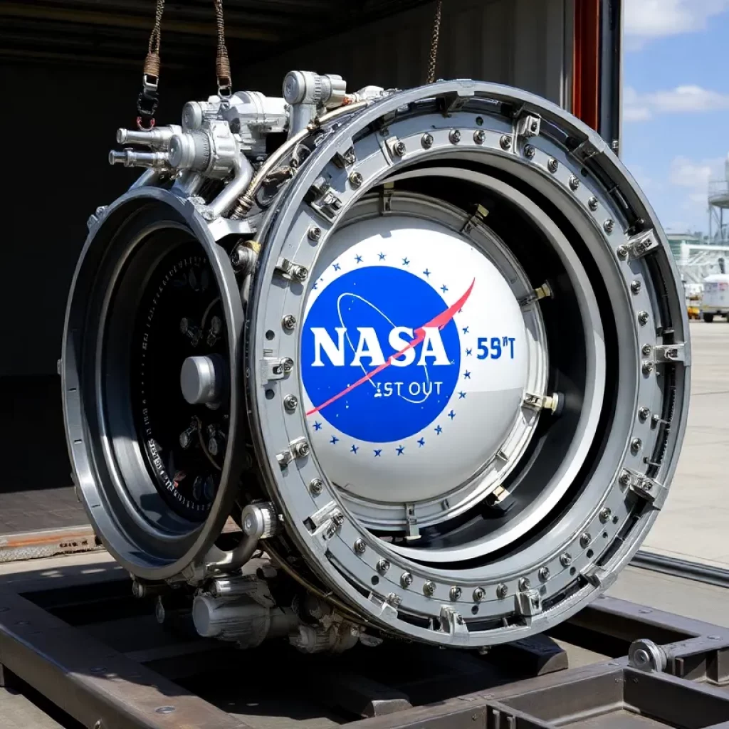 NASA's Orion Stage Adapter ready for transport to Kennedy Space Center.