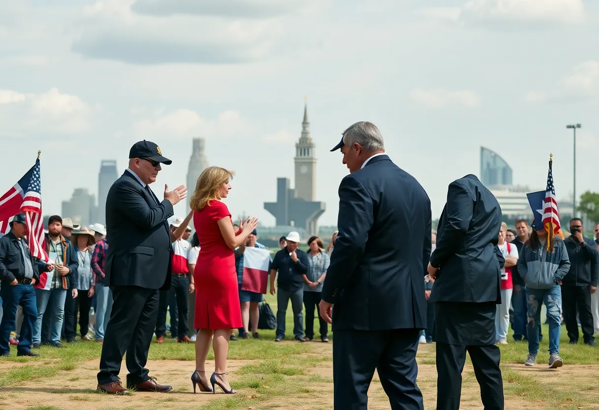 Illustration of Texas political standoff between Democrats and Republicans