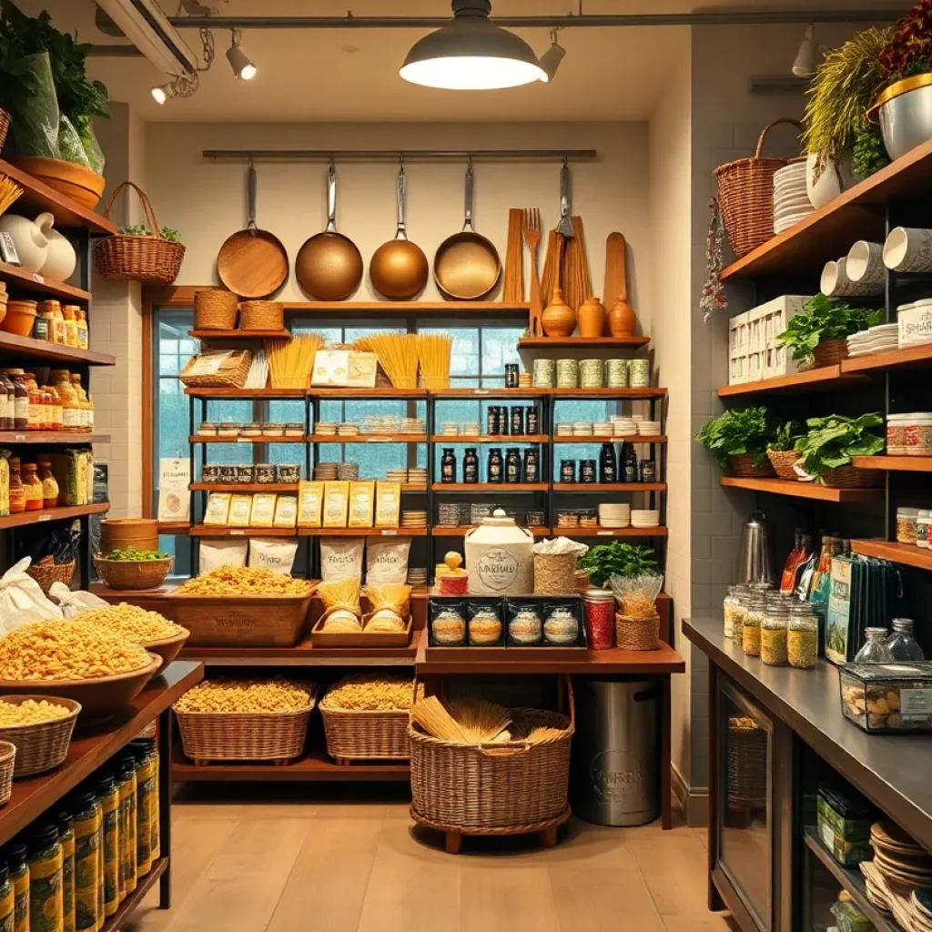Interior of Rafael's Table gourmet cooking store with cooking supplies
