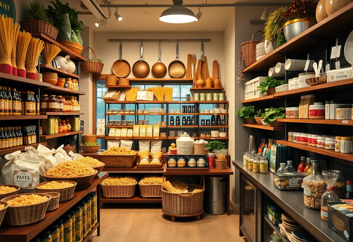 Interior of Rafael's Table gourmet cooking store with cooking supplies