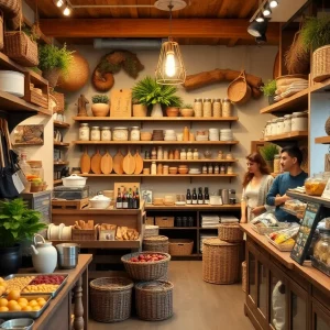 Interior view of Rafael's Table, showcasing gourmet food items and cooking supplies.