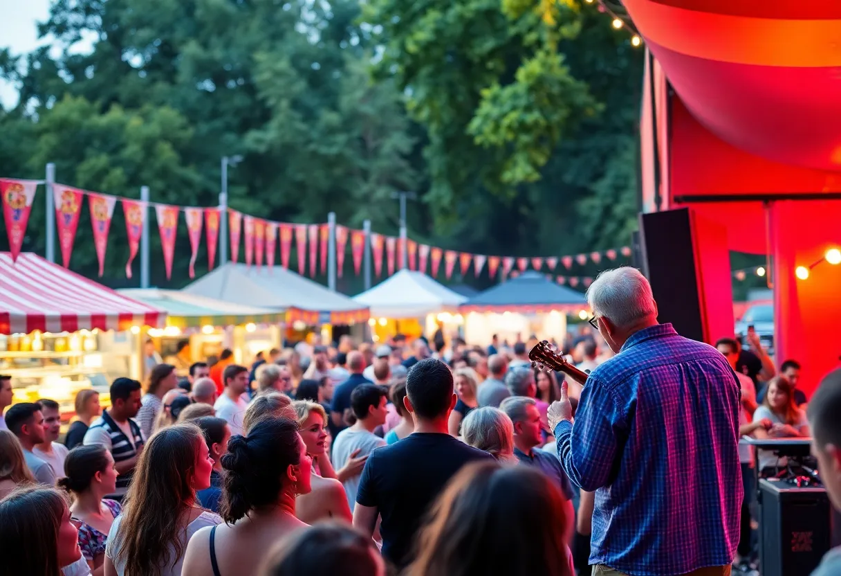 Crowd enjoying a music festival at John Hunt Park
