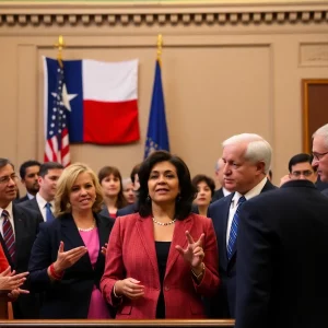 Texas lawmakers discussing redistricting at the Capitol