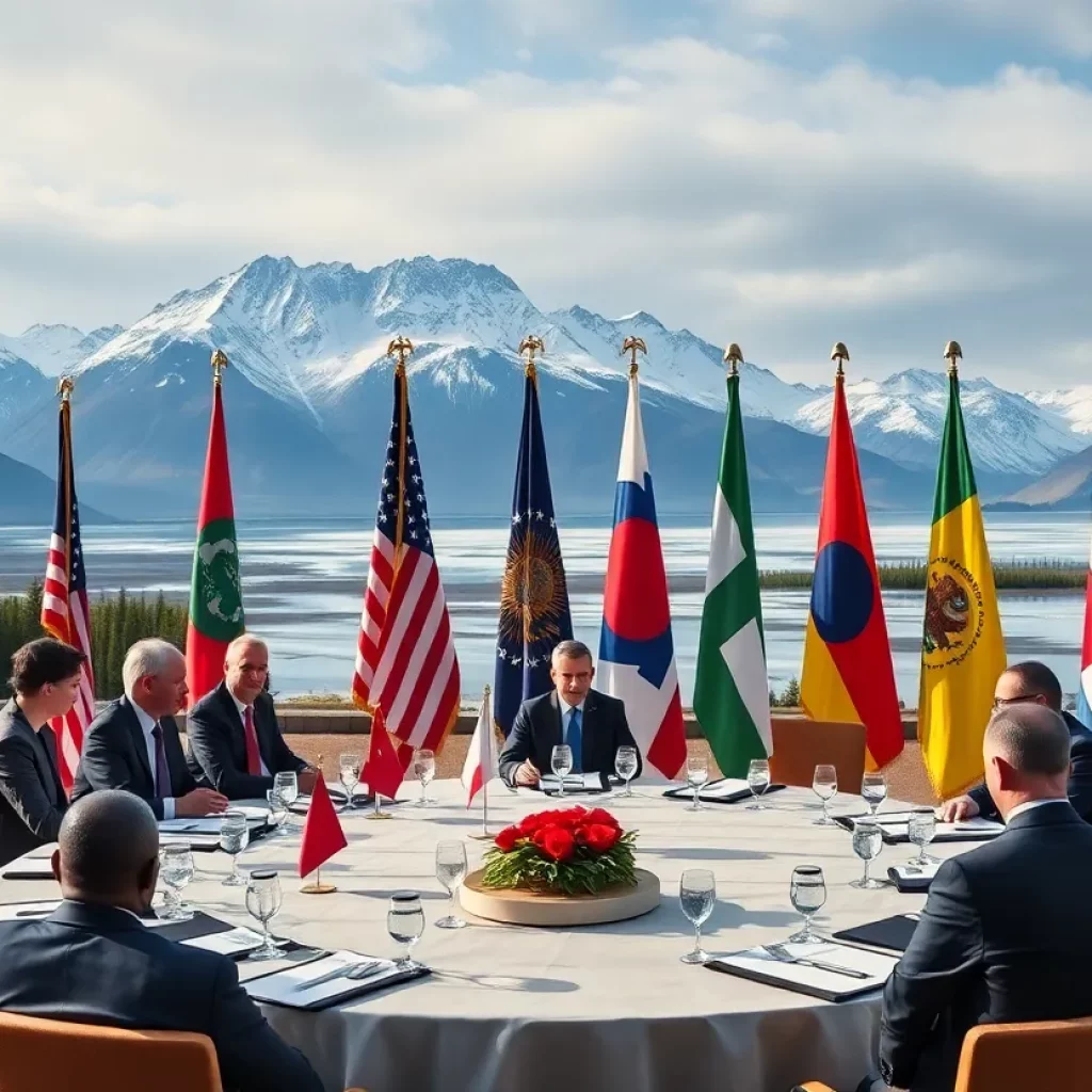 Meeting between Trump and Putin in a scenic Alaskan setting