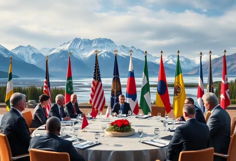 Meeting between Trump and Putin in a scenic Alaskan setting